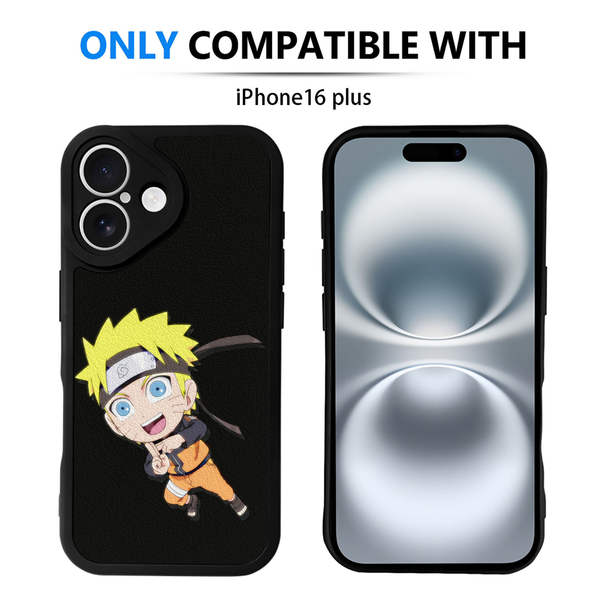 （画像用） NARUTO -ナルト- うずまき ナルト Uzumaki Naruto 【iPhone 16シリーズ対応】シリコンスマホケース（レザー調） 材質：シリコン